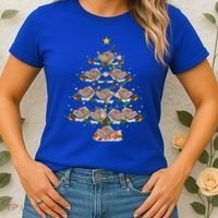 Halibut Fish Lover Xmas Lighting Halibut Christmas Tree Gift Women's T-Shirt thumb 2