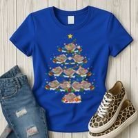 Halibut Fish Lover Xmas Lighting Halibut Christmas Tree Gift Women's T-Shirt thumb 3