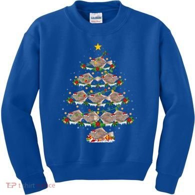 Halibut Fish Lover Xmas Lighting Halibut Christmas Tree Gift Kids Sweatshirt