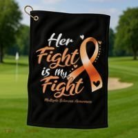 Her Fight My Fight Ms Multiple Sclerosis Awareness Women Golf Towel thumb 1