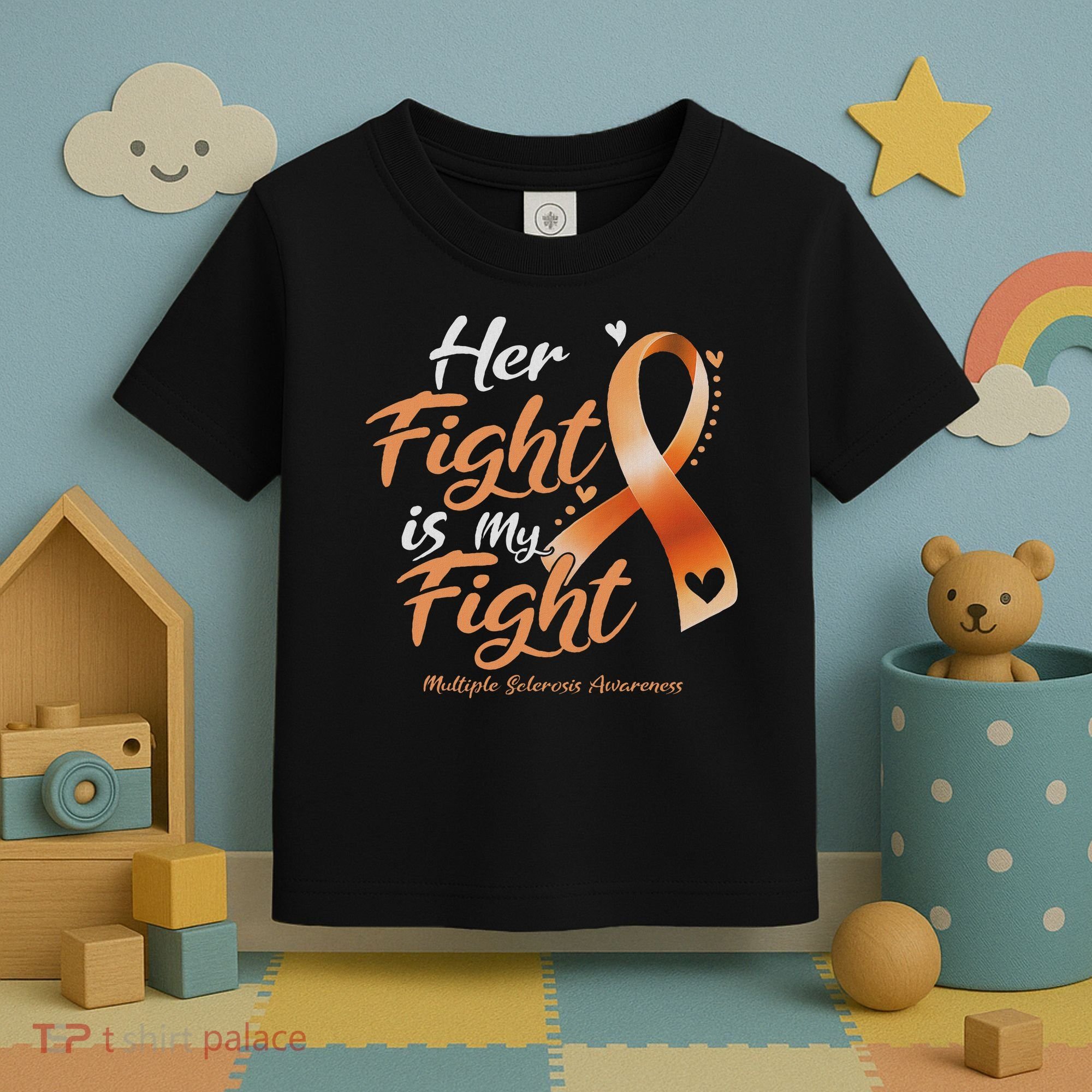 Her Fight My Fight Ms Multiple Sclerosis Awareness Women Toddler T-Shirt