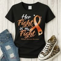 Her Fight My Fight Ms Multiple Sclerosis Awareness Women Women's T-Shirt thumb 3
