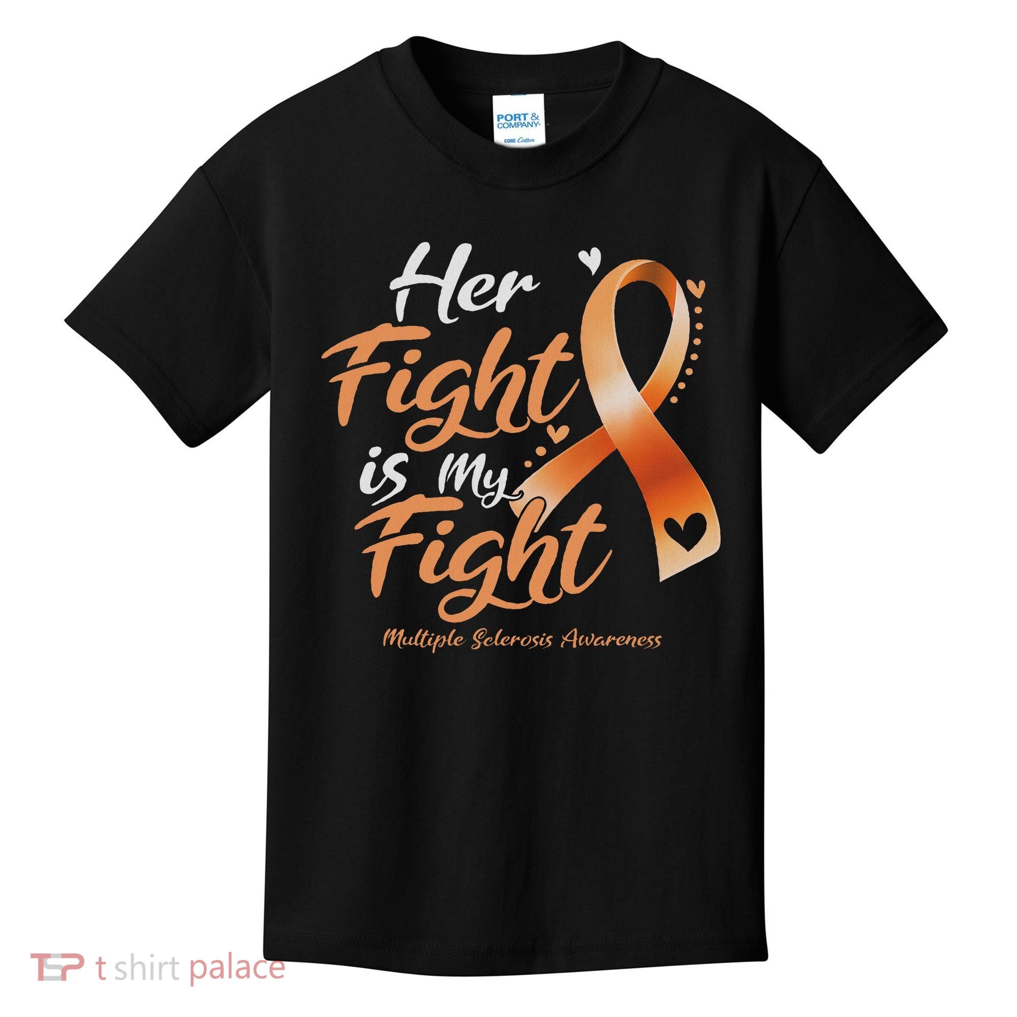 Her Fight My Fight Ms Multiple Sclerosis Awareness Women Kids T-Shirt