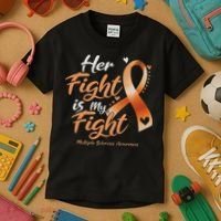 Her Fight My Fight Ms Multiple Sclerosis Awareness Women Kids T-Shirt thumb 3