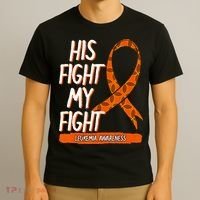 His Fight My Fight Leukemia Awareness Orange Ribbon Gift T-Shirt thumb 3