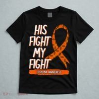 His Fight My Fight Leukemia Awareness Orange Ribbon Gift T-Shirt thumb 5