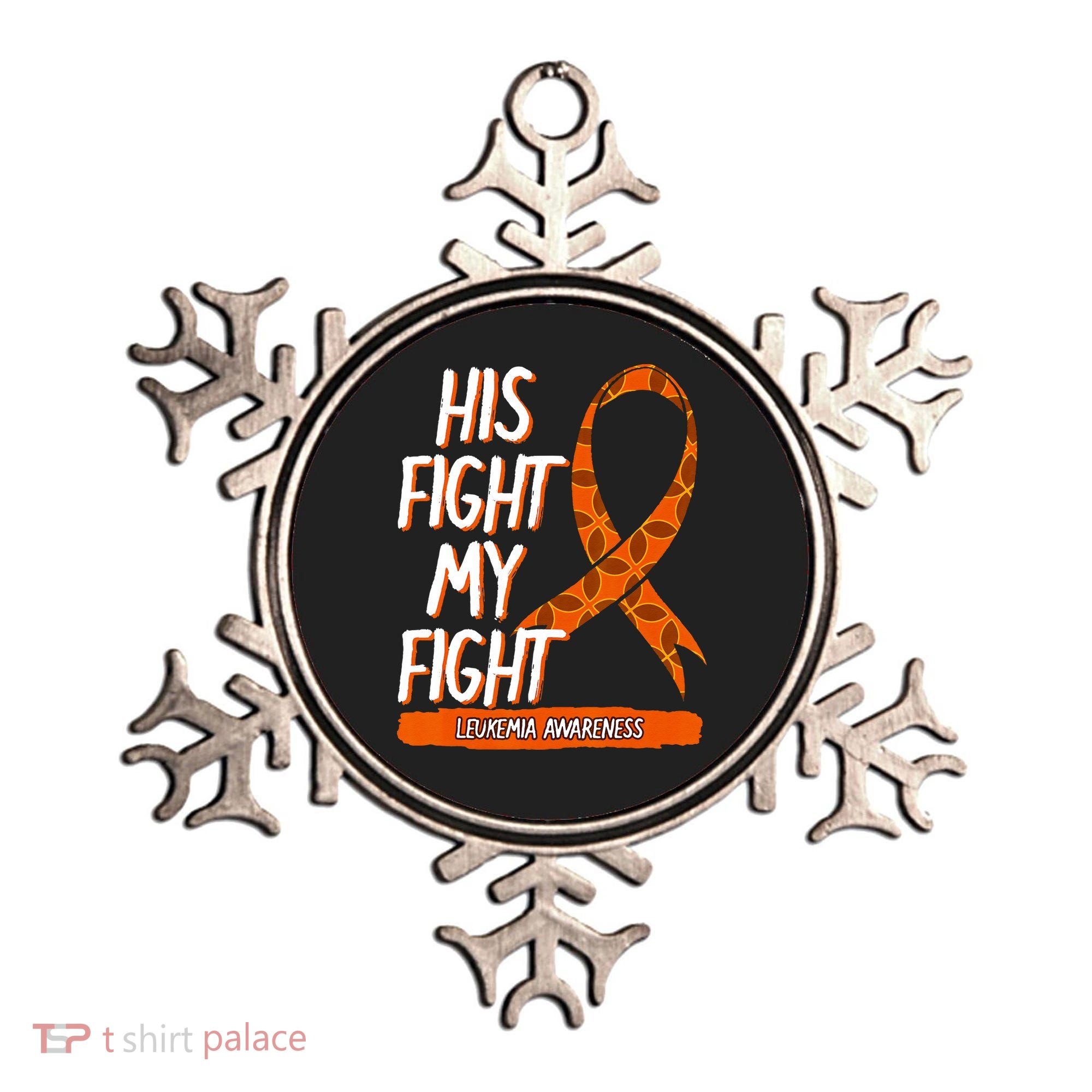 His Fight My Fight Leukemia Awareness Orange Ribbon Gift Ornament