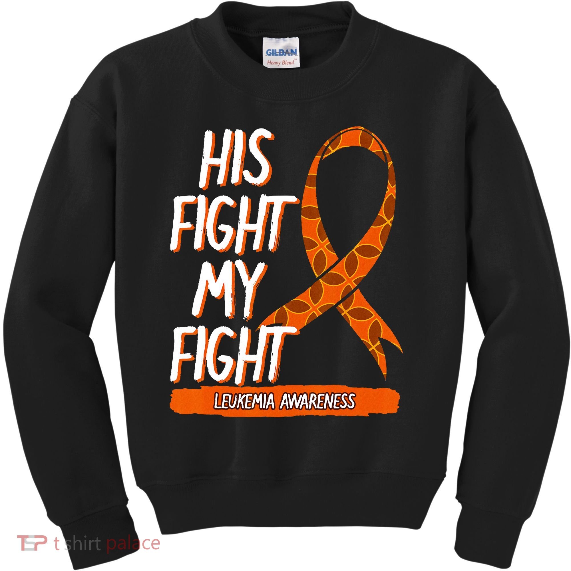 His Fight My Fight Leukemia Awareness Orange Ribbon Gift Kids Sweatshirt