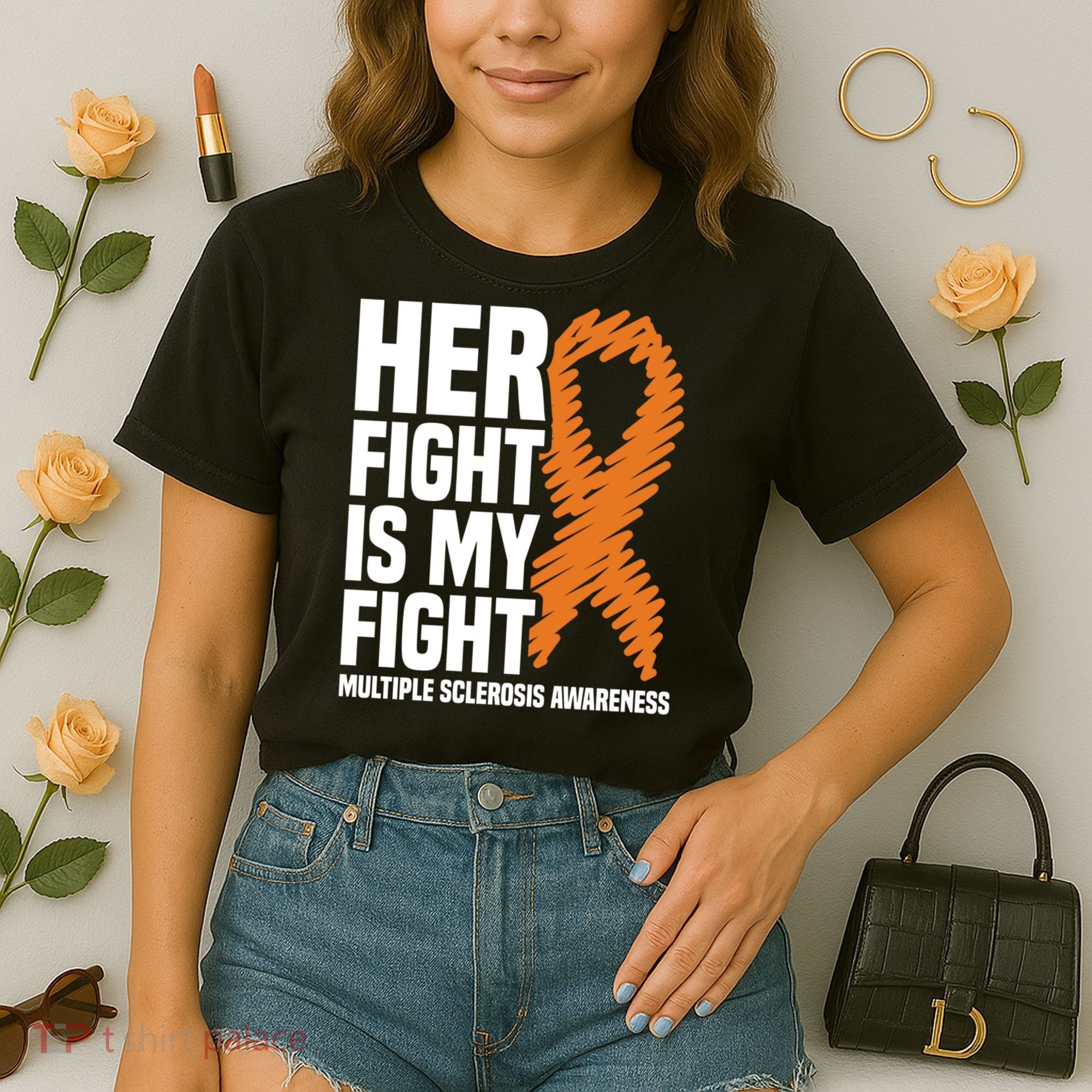 Her Fight My Fight Ms Multiple Sclerosis Awareness Gift Comfort Colors Boxy T-Shirt