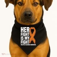 Her Fight My Fight Ms Multiple Sclerosis Awareness Gift USA-Made Doggie Bandana thumb 1