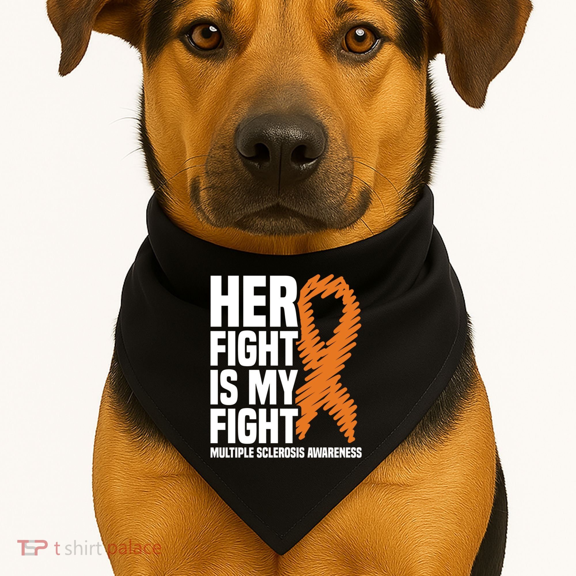 Her Fight My Fight Ms Multiple Sclerosis Awareness Gift USA-Made Doggie Bandana