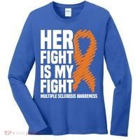 Her Fight My Fight Ms Multiple Sclerosis Awareness Gift Women's Long Sleeve Shirt thumb 0