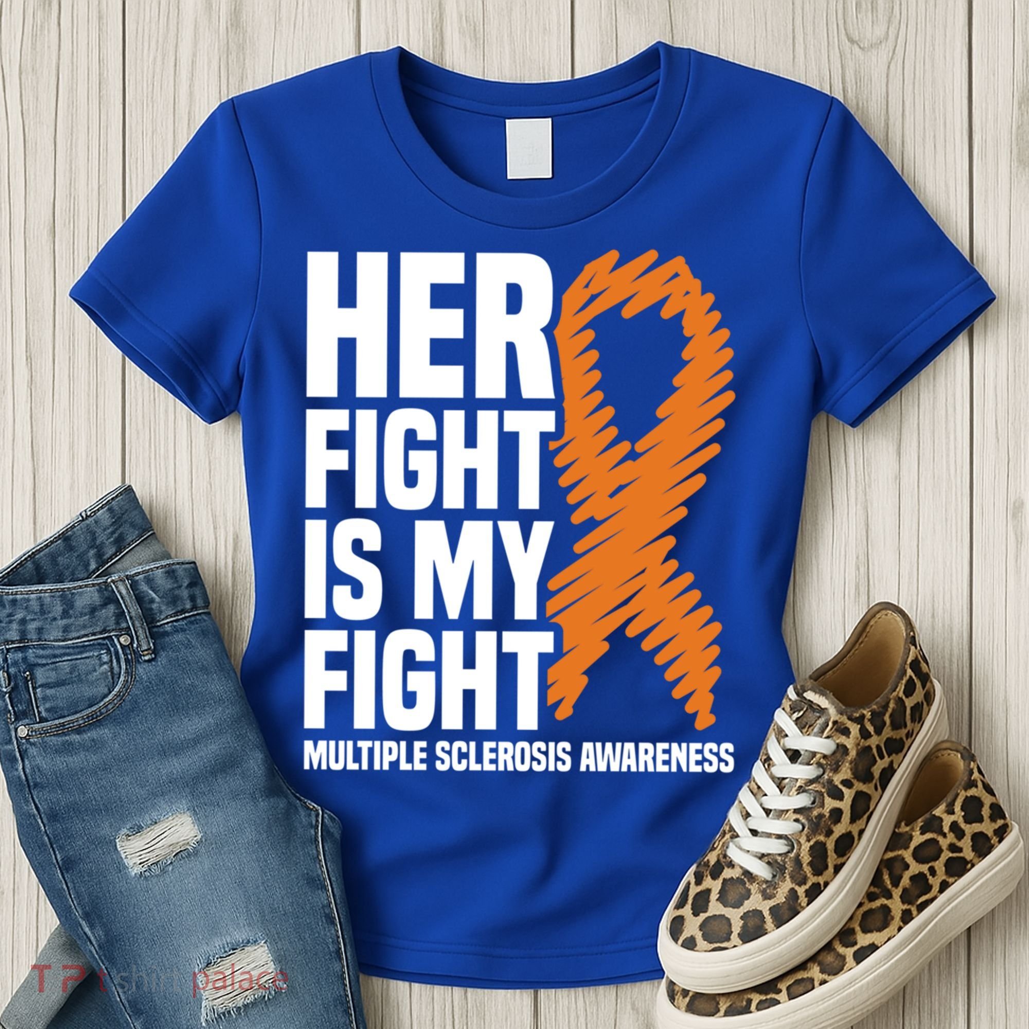 Her Fight My Fight Ms Multiple Sclerosis Awareness Gift Women's T-Shirt
