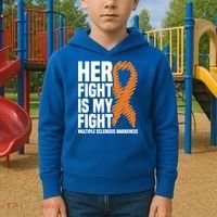 Her Fight My Fight Ms Multiple Sclerosis Awareness Gift Kids Hoodie thumb 2