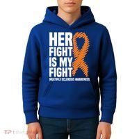 Her Fight My Fight Ms Multiple Sclerosis Awareness Gift Kids Hoodie thumb 4