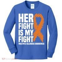 Her Fight My Fight Ms Multiple Sclerosis Awareness Gift Kids Long Sleeve Shirt thumb 0