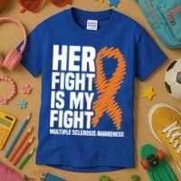 Her Fight My Fight Ms Multiple Sclerosis Awareness Gift Kids T-Shirt thumb 3