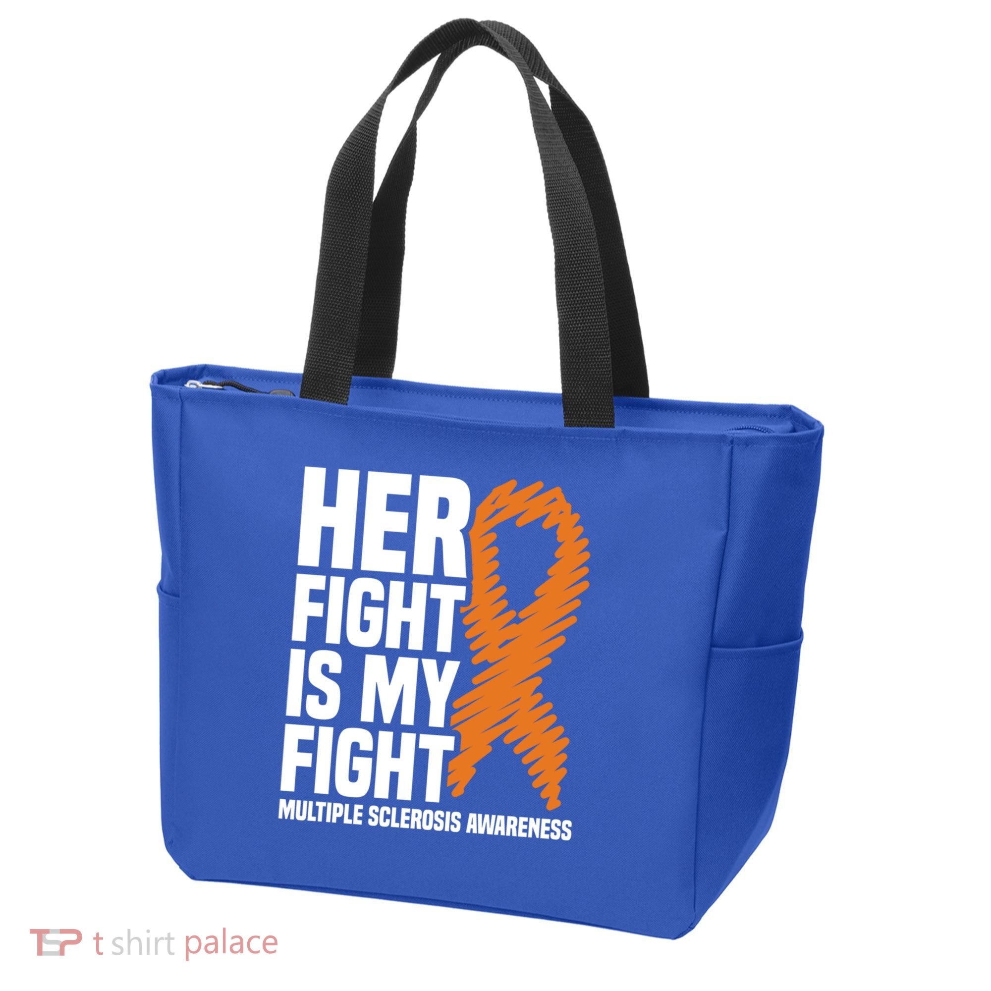 Her Fight My Fight Ms Multiple Sclerosis Awareness Gift Tote Bag