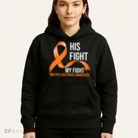 His Fight My Fight Multiple Sclerosis MS Warrior Hoodie thumb 5