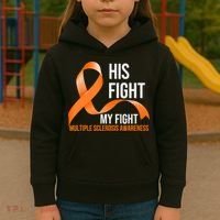 His Fight My Fight Multiple Sclerosis MS Warrior Kids Hoodie thumb 3