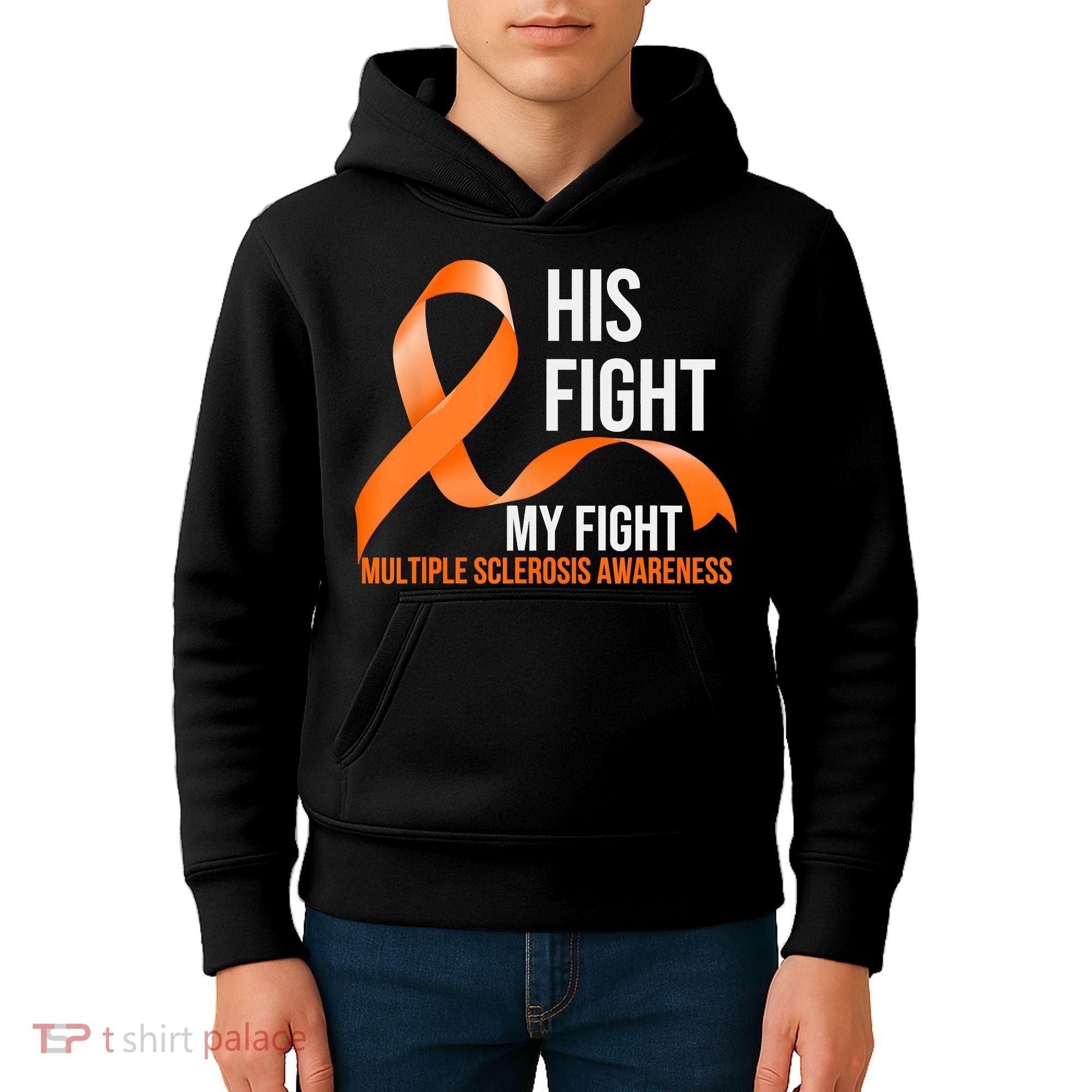 His Fight My Fight Multiple Sclerosis MS Warrior Kids Hoodie