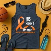 His Fight My Fight Multiple Sclerosis MS Warrior Tank Top thumb 4