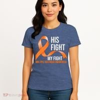 His Fight My Fight Multiple Sclerosis MS Warrior Women's T-Shirt thumb 4