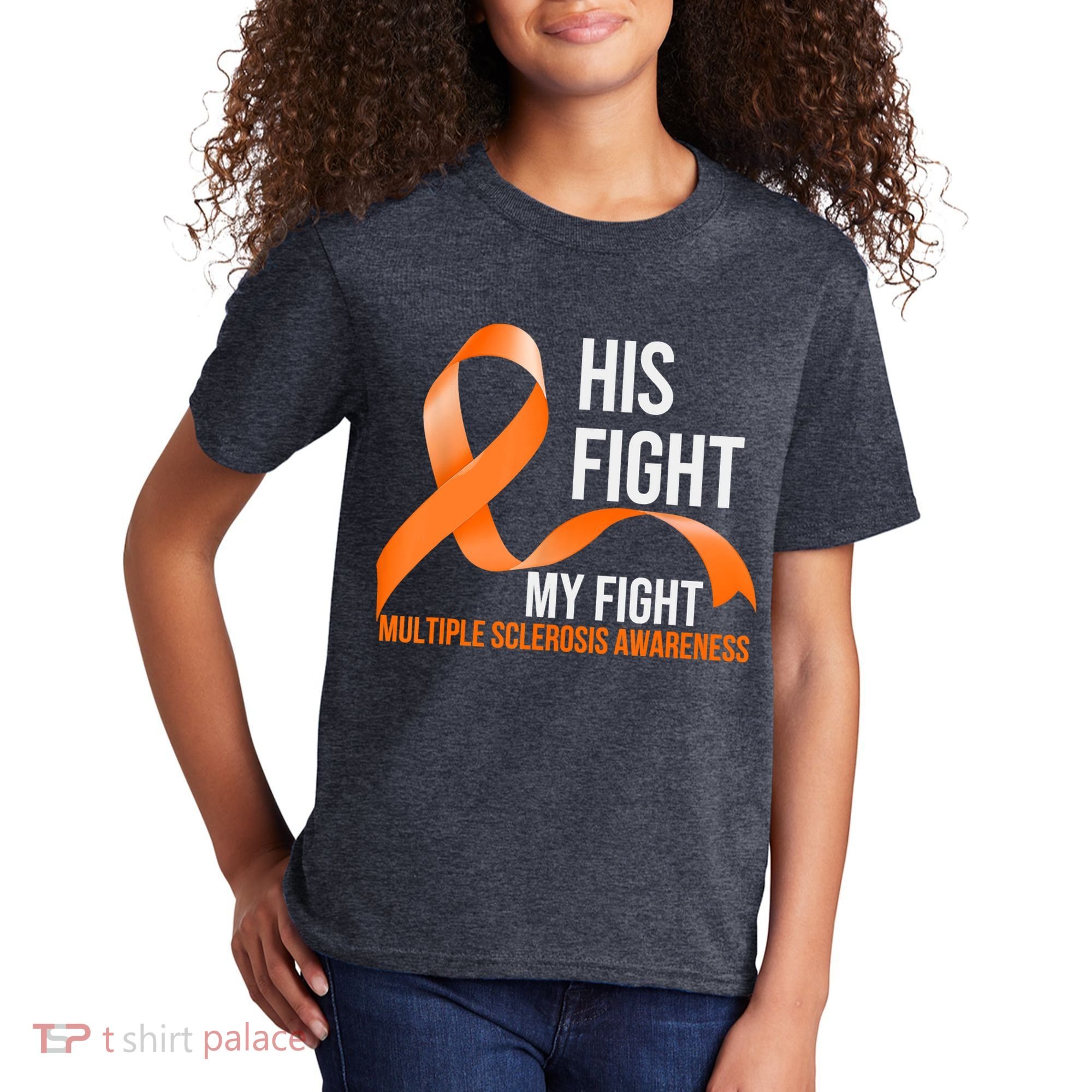 His Fight My Fight Multiple Sclerosis MS Warrior Kids T-Shirt