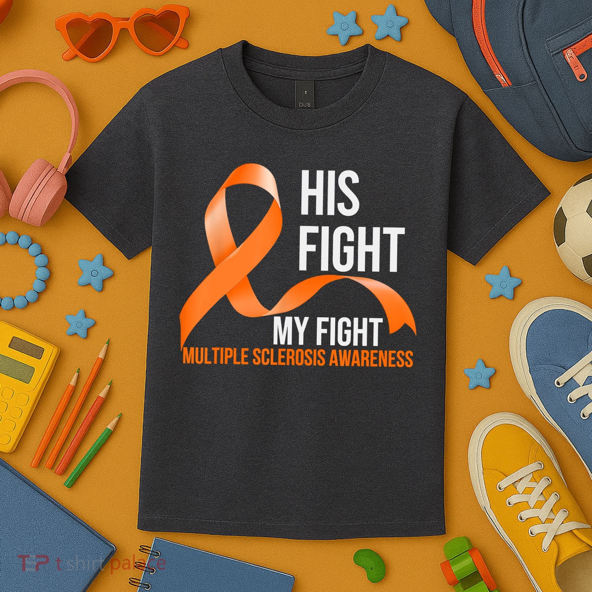 His Fight My Fight Multiple Sclerosis MS Warrior Kids T-Shirt