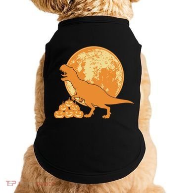 Halloween Full Moon Trex Pumpkins Doggie Tank