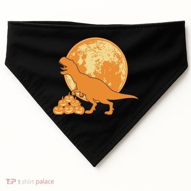 Halloween Full Moon Trex Pumpkins USA-Made Doggie Bandana