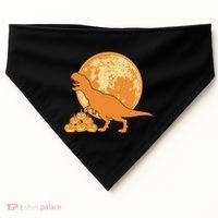 Halloween Full Moon Trex Pumpkins USA-Made Doggie Bandana thumb 0
