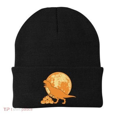 Halloween Full Moon Trex Pumpkins Beanie