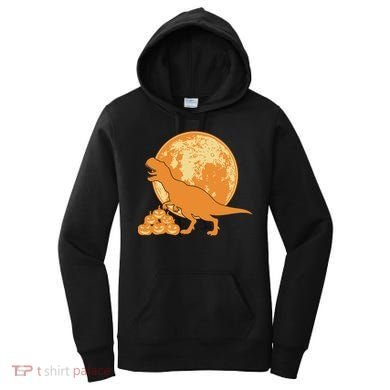 Halloween Full Moon Trex Pumpkins Women's Hoodie