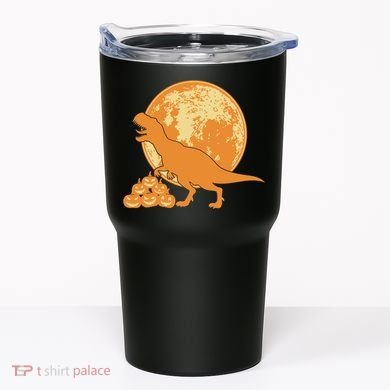 Halloween Full Moon Trex Pumpkins Tumbler