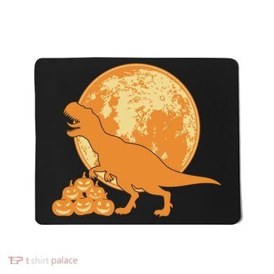 Halloween Full Moon Trex Pumpkins Mousepad