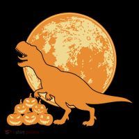 Halloween Full Moon Trex Pumpkins Ornament thumb 1