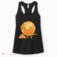 Halloween Full Moon Trex Pumpkins Women's Tank Top thumb 0