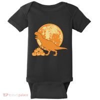 Halloween Full Moon Trex Pumpkins Baby Bodysuit thumb 0