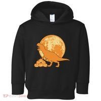 Halloween Full Moon Trex Pumpkins Toddler Hoodie thumb 0