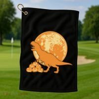 Halloween Full Moon Trex Pumpkins Golf Towel thumb 1