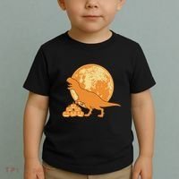 Halloween Full Moon Trex Pumpkins Toddler T-Shirt thumb 2