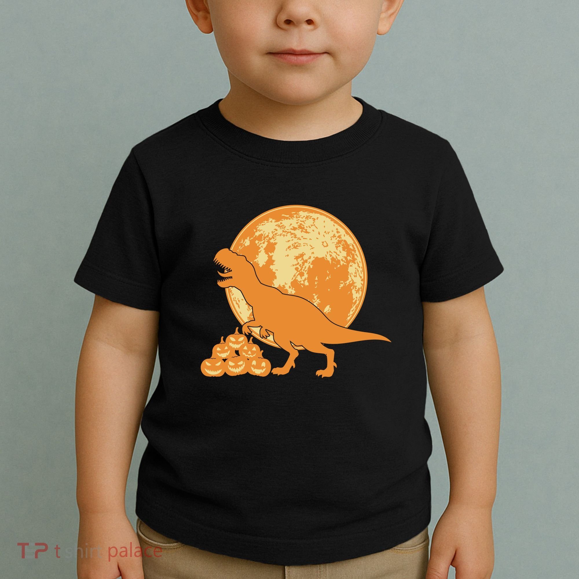 Halloween Full Moon Trex Pumpkins Toddler T-Shirt