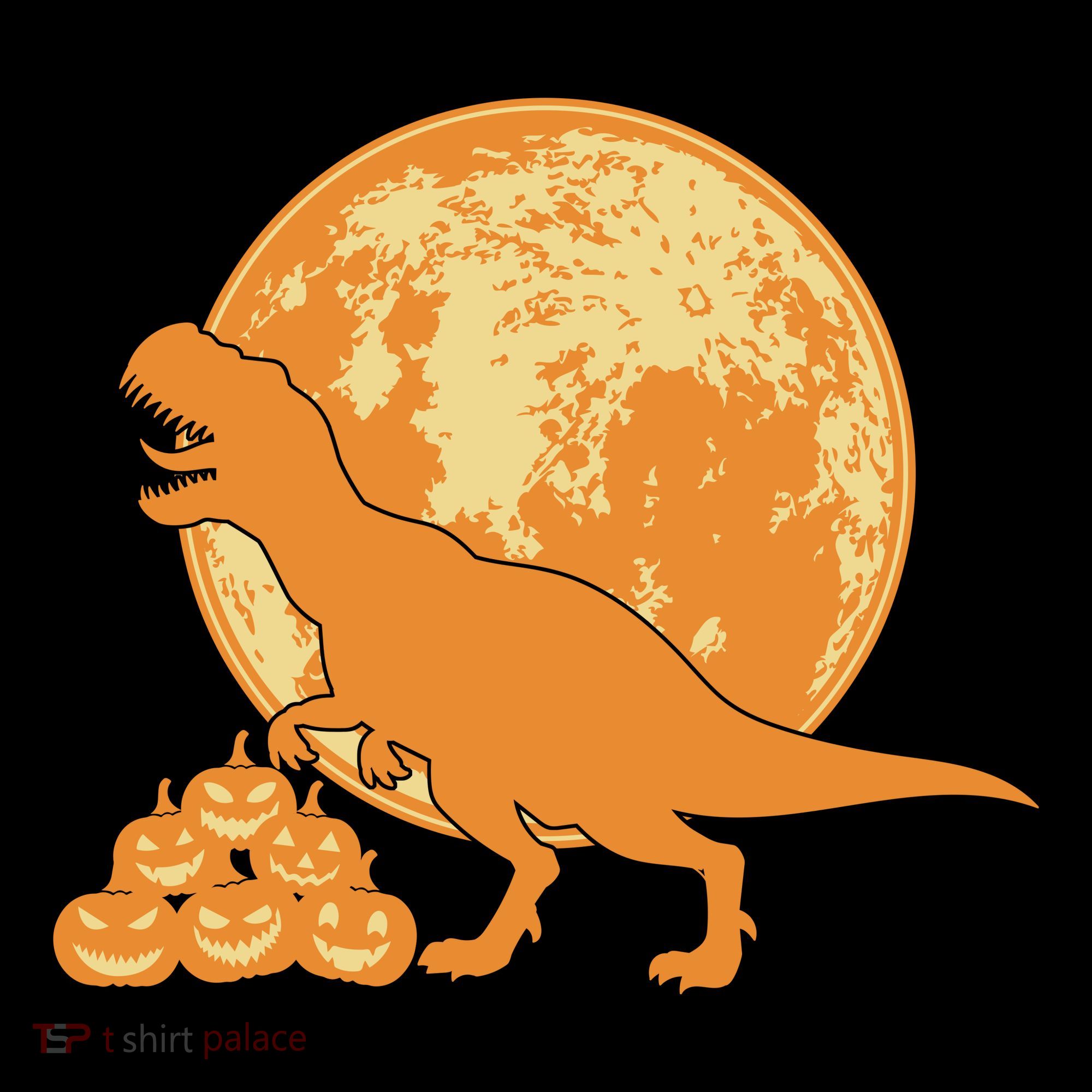 Halloween Full Moon Trex Pumpkins Toddler T-Shirt