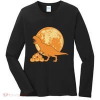 Halloween Full Moon Trex Pumpkins Women's Long Sleeve Shirt thumb 0
