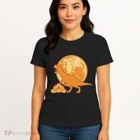 Halloween Full Moon Trex Pumpkins Women's T-Shirt thumb 4