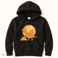 Halloween Full Moon Trex Pumpkins Kids Hoodie thumb 0
