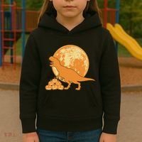 Halloween Full Moon Trex Pumpkins Kids Hoodie thumb 3