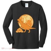 Halloween Full Moon Trex Pumpkins Kids Long Sleeve Shirt thumb 0
