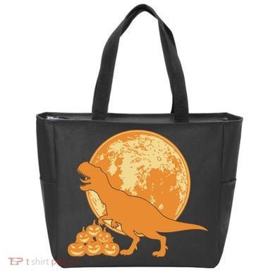 Halloween Full Moon Trex Pumpkins Tote Bag